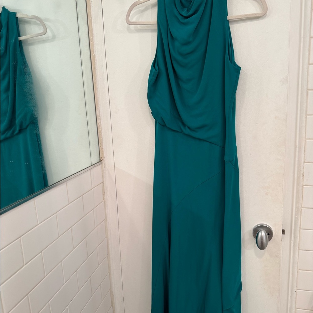 Reiss Teal One Shoulder Dress